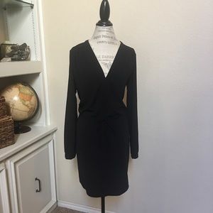 Black Dress with Drawstring Waist